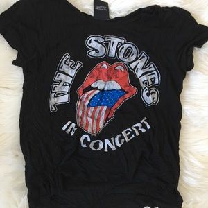 Rolling Stones graphic crop top tee